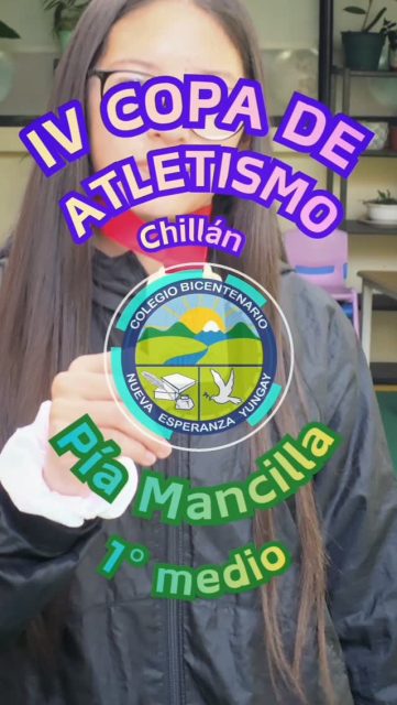 🏃‍♀️✨ Destacamos a nuestra estudiante Pía Mancilla

Como comunidad del Colegio Bicentenario Nueva Esperanza, queremos felicitar y destacar a nuestra estudiante Pía Mancilla, de 1° Medio, por su destacada participación en la IV Copa de Atletismo Ciudad de Chillán.

El campeonato escolar, realizado los días 25 y 26 de septiembre en el Estadio Atlético Quilamapu, reunió a estudiantes en distintas pruebas de atletismo, incluyendo velocidad, vallas, relevos, saltos y lanzamientos.

En esta oportunidad, Pía participó en la competencia de velocidad, obteniendo un destacado resultado fruto de su esfuerzo, disciplina y constancia durante su preparación.

En este reel, Pía nos cuenta sobre su experiencia en la competencia, el proceso de entrenamiento y lo que significó para ella participar en esta importante instancia deportiva.

👏 ¡Felicitamos a Pía por su compromiso, perseverancia y por representar con orgullo a nuestro colegio!

💙 Como colegio, seguimos promoviendo el deporte, la vida activa y el desarrollo integral de nuestros estudiantes, reconociendo que cada desafío es también una oportunidad para aprender, crecer y superarse.

¡Felicitaciones, Pía! 🏃‍♀️🏅

#deporteñuble #deportenuble #ñuble